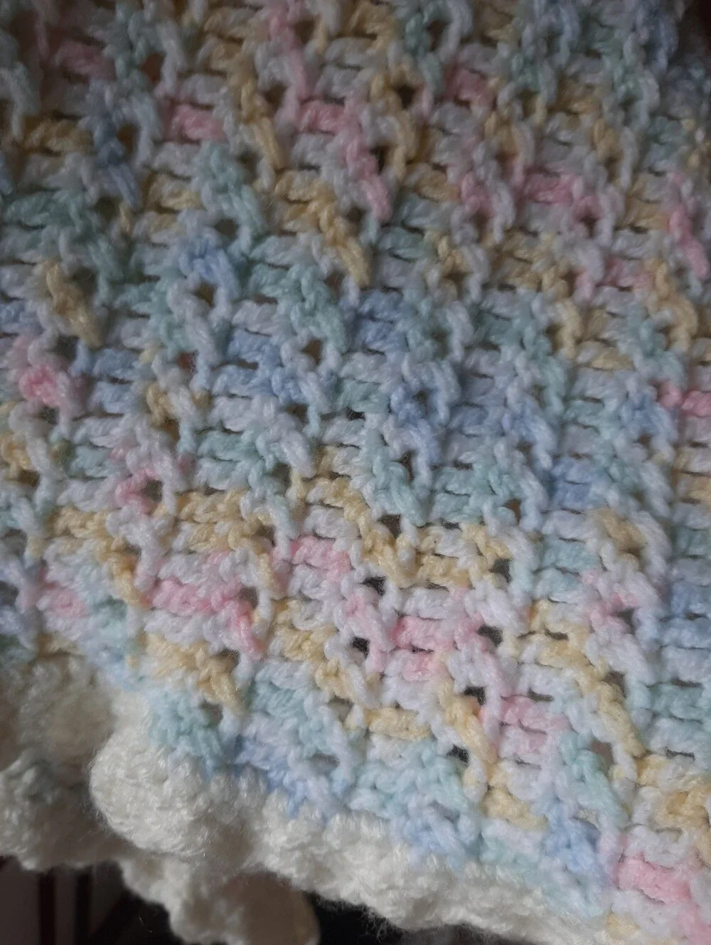 Handmade Pastel Crochet Baby Blanket - Soft Multicolor